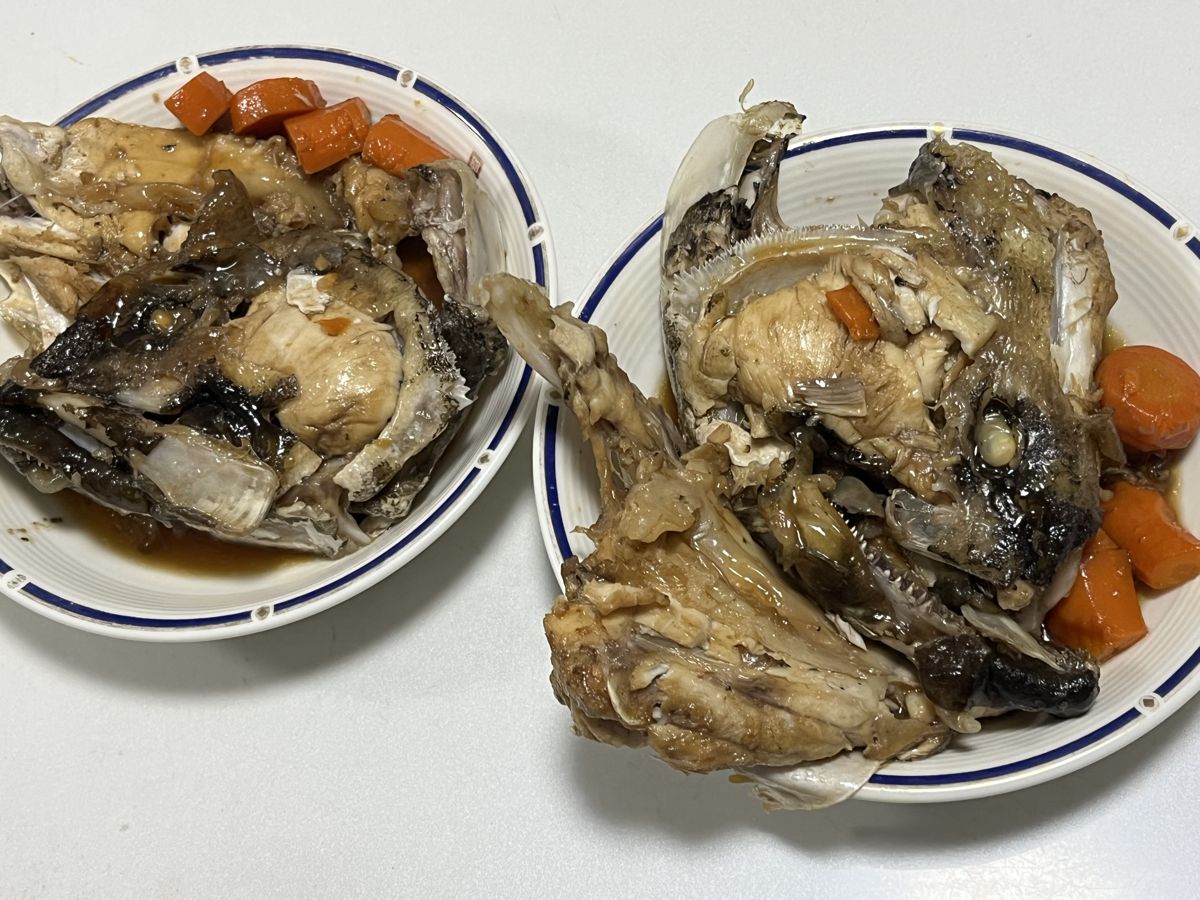 ハタの頭とカマの煮付け