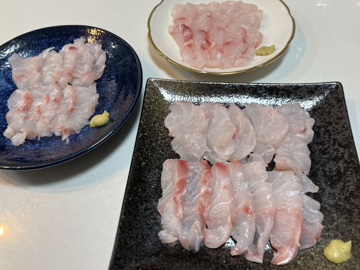 4日寝かせたハタの刺身