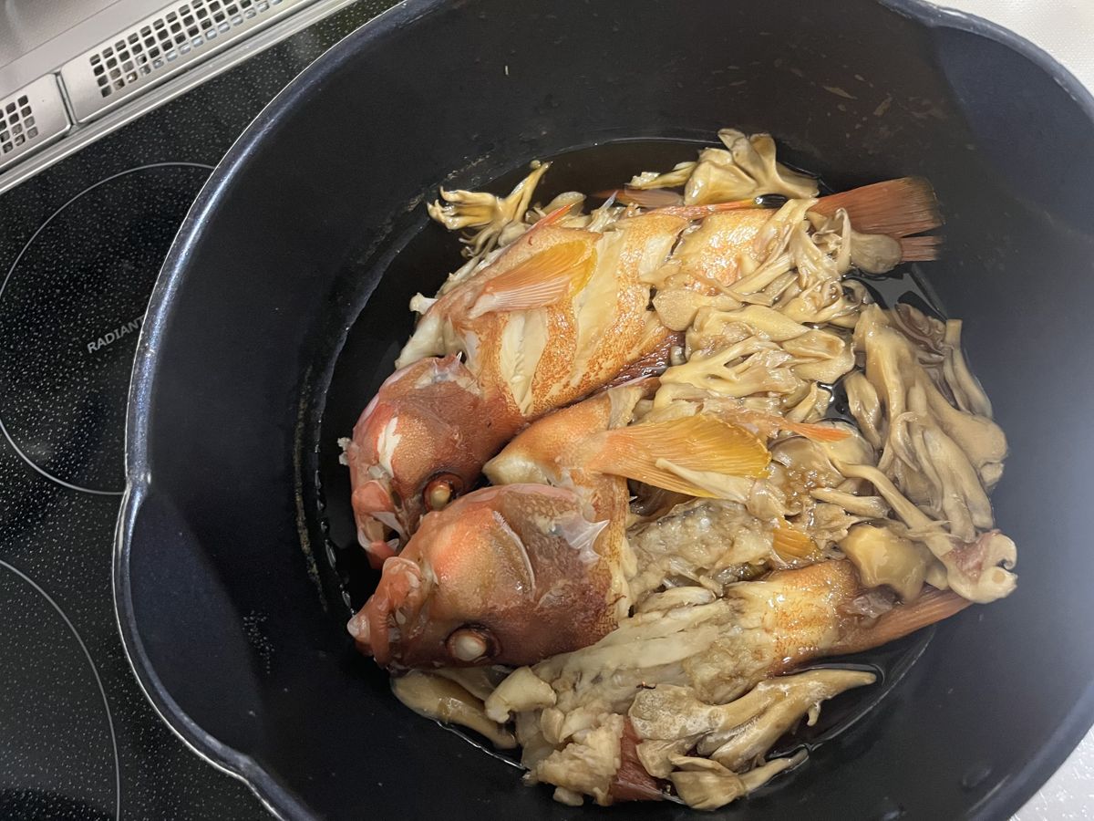 アカハタと舞茸の煮付け